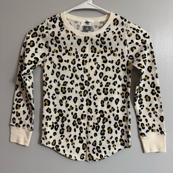 Old Navy Leopard Print Kids Long Sleeve Top Size Medium - Picture 1 of 3